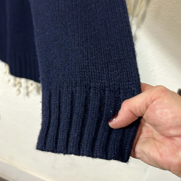 Men’s J. Crew Navy Lambswool hatter Button Pullover Sweater XL - Picture 3 of 7